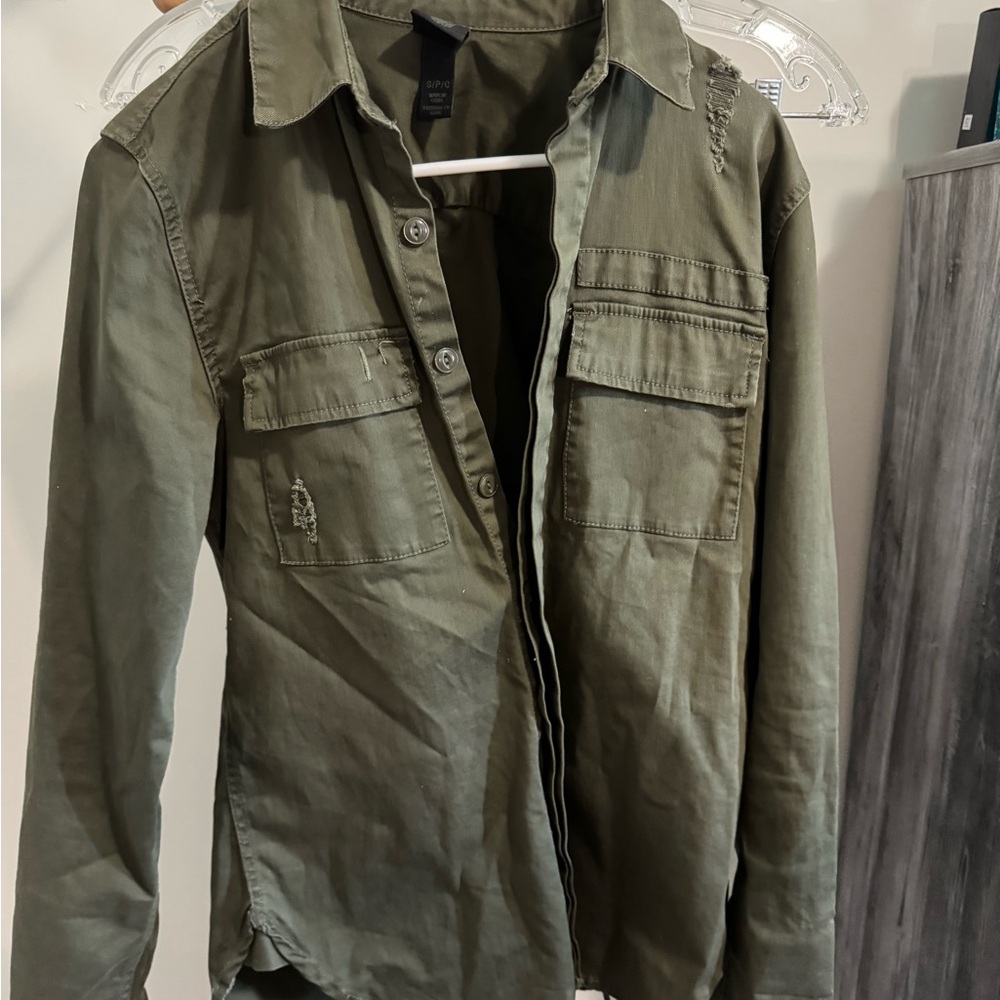 Olive Green Button-Up jacket